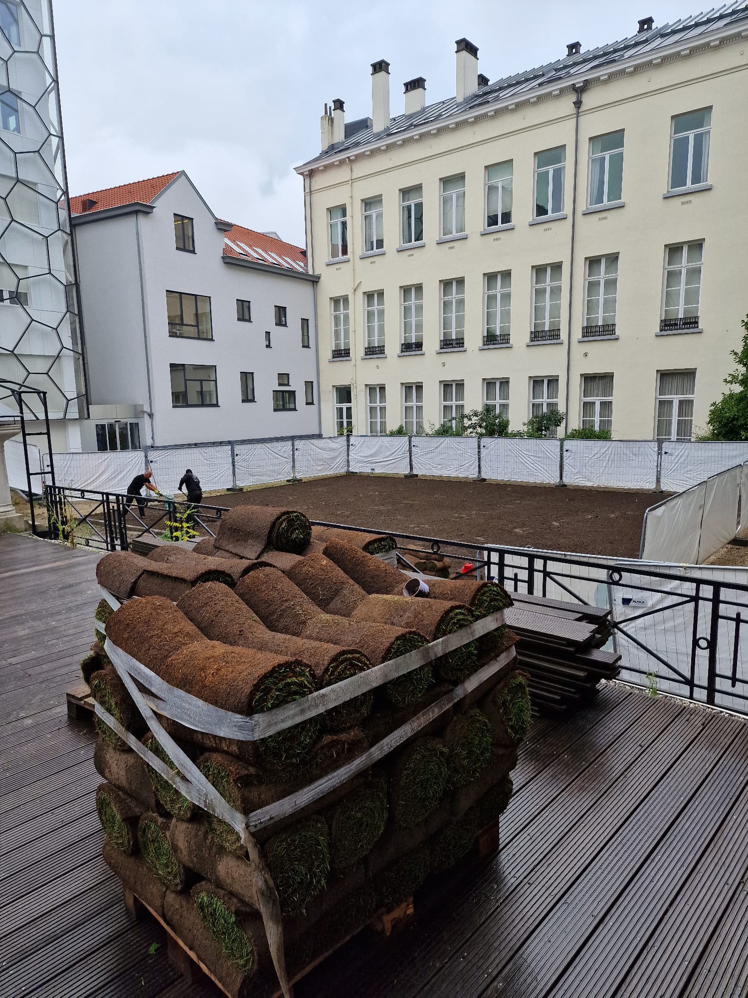 Pose de Gazon au Parlement Bruxellois Pose de Gazon au Parlement Bruxellois